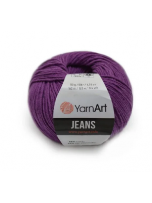  Пряжа  YarnArt "Jeans Джинс"цв. 50,Фиолетовый