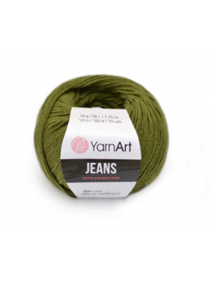  Пряжа  YarnArt "Jeans Джинс"цв. 82, Хаки 