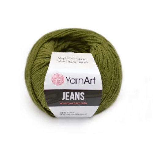 Пряжа  YarnArt "Jeans Джинс"цв. 82, Хаки