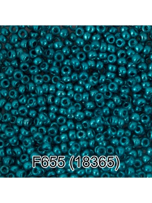 Чешский бисер F655-18365- 10/0 ,5 гр,цв- бирюзовый/металлик