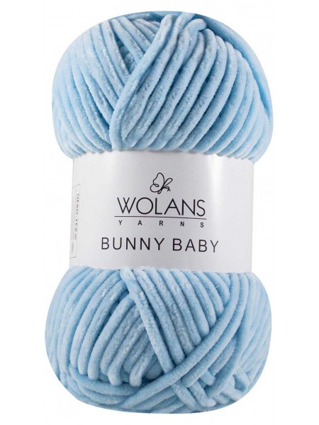 Плюшевая пряжа Wolans Bunny Baby,цв Светло-синий,№11,100гр