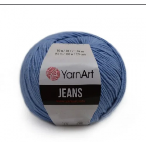 Пряжа  YarnArt "Jeans Джинс"цв. 15, голубой