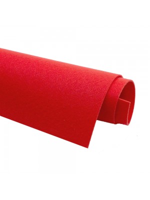 Корейский фетр,жесткий,красный.1,2 мм,размер 33*26см