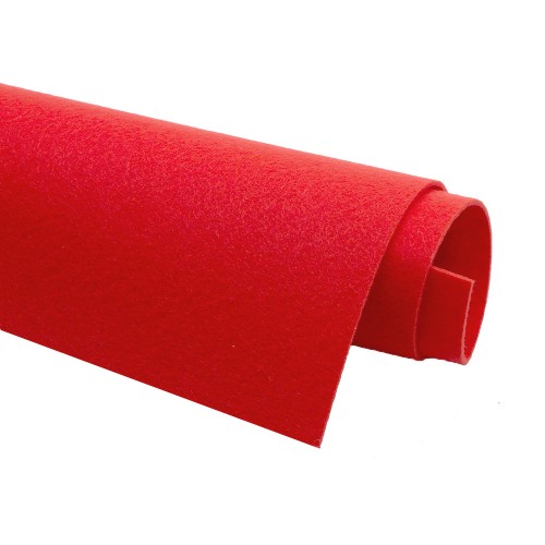 Корейский фетр,жесткий,красный.1,2 мм,размер 33*26см