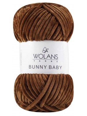 Плюшевая пряжа Wolans Bunny Baby,цв коричневый,№19,100гр