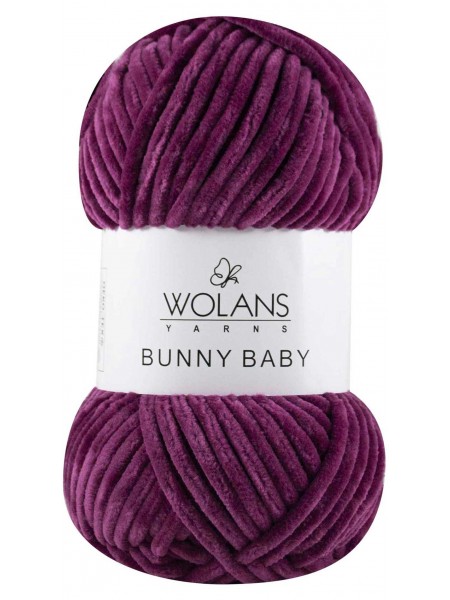 Плюшевая пряжа Wolans Bunny Baby,цв вишневый,№22,100гр