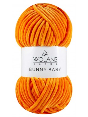 Плюшевая пряжа Wolans Bunny Baby,цв оранжевый,№25,100гр