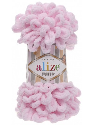 Пряжа Alize Puffy-цвет светло-розовый,100 гр-9 м
