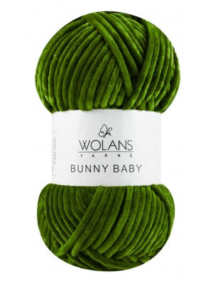 Плюшевая пряжа Wolans Bunny Baby,цв темно-зеленый,№32,100гр
