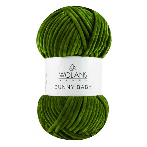 Плюшевая пряжа Wolans Bunny Baby,цв зеленый,№32,100гр