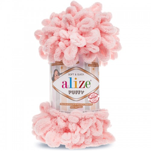 Пряжа Alize Puffy-цвет пудровый,100 гр-9 м