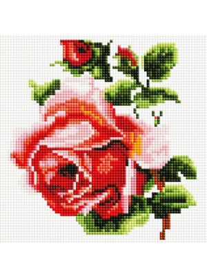 Набор Белоснежка для изготовления картин со стразами на подрамнике-Изящная роза,20 * 20 см,21 цв.