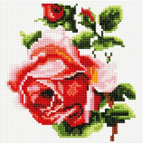 Набор Белоснежка для изготовления картин со стразами на подрамнике-Изящная роза,20 * 20 см,21 цв.