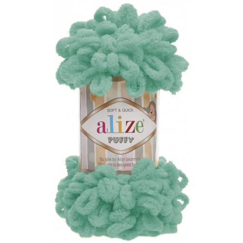 Пряжа Alize Puffy-цвет мята,100 гр-9 м