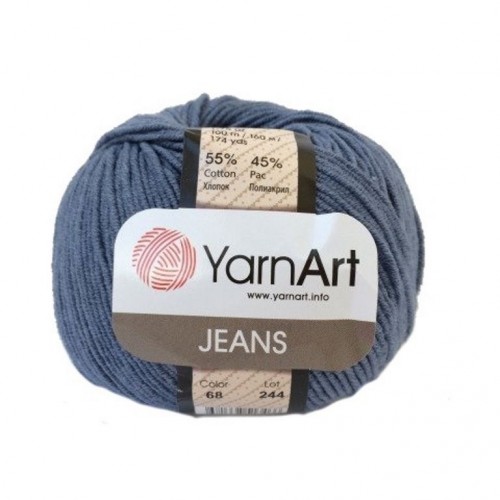 Пряжа  YarnArt "Jeans Джинс"цв. 68, джинс