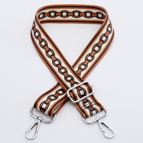 Ремень для сумки с карабинами,цв.карабина-СЕРЕБРО,3,8 см,дл140см