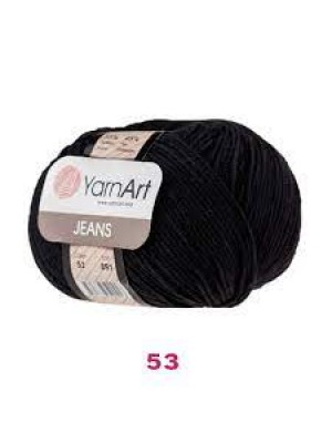  Пряжа  YarnArt "Jeans Джинс"цв. 53, черный