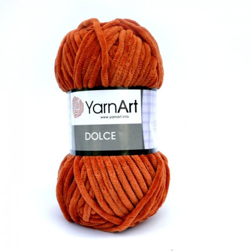 Плюшевая пряжа Dolce YarnArt ,№778,цв-тёмно-оранжевый,100гр