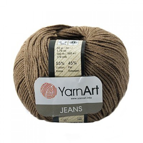 Пряжа  YarnArt "Jeans Джинс"цв. 40, тёмно-коричневый