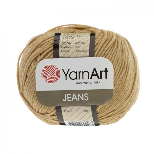 Пряжа  YarnArt "Jeans Джинс"цв. 48, тёмный-беж