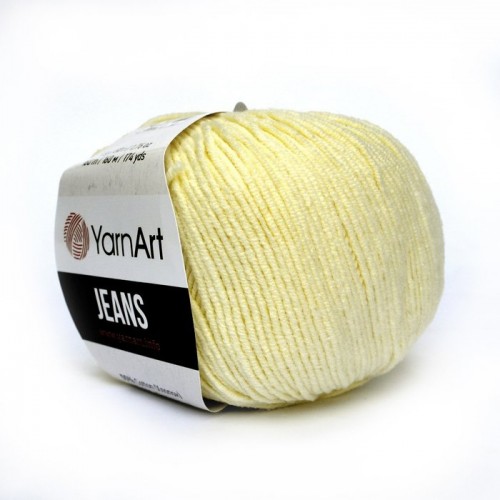 Пряжа  YarnArt "Jeans Джинс"цв. 86, пастельный жёлтый