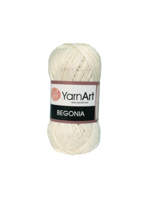 Пряжа Begonia YarnArt-Бегония.№003,цв-молочный, 50гр-169 м