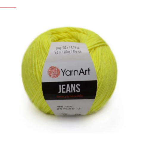Пряжа  YarnArt "Jeans Джинс"цв. 58, салатовый