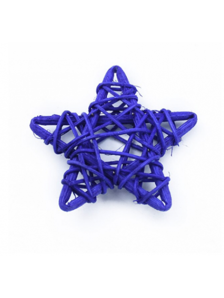 Звезда  из ротанга, цв-тёмно-синий, 6 см