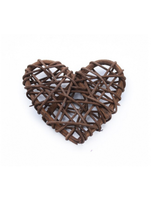 Сердце  из ротанга, цв-тёмно-коричневый, 7 см