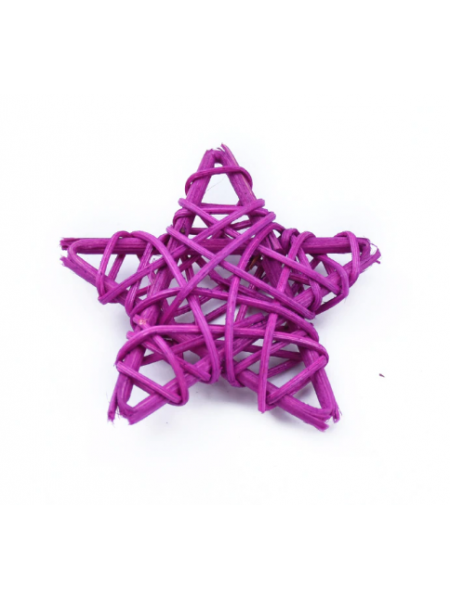 Звезда  из ротанга, цв-фиолетовый, 6 см