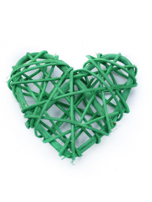 Сердце  из ротанга, цв-зелёный, 7 см