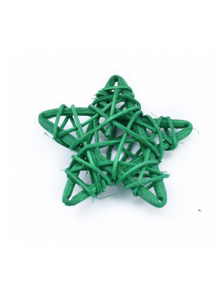 Звезда  из ротанга, цв-тёмно-зеленый, 9 см