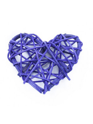 Сердце  из ротанга, цв-тёмно-синий, 7 см