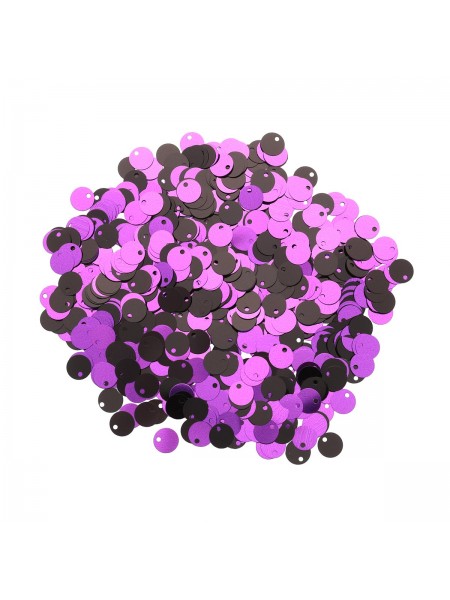 Пайетки двусторонние,10гр-6мм,цв - черный-фиолетовый, 7531