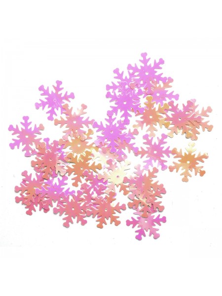 Пайетки 'снежинки',цв- розовый перламутр,24 мм,цв-319 