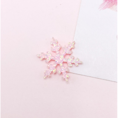 Снежинки глиттерные,цв-розовый перламутр,18мм-цена за 10 шт