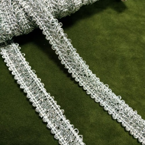 Тесьма вязанная,цв-серебро. шир 14 мм,цена за 1 м