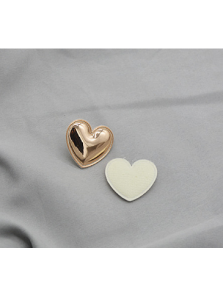 Декоративный элемент (патч)- сердце, кремовый глянец,3,5*3см,цена за 1 шт
