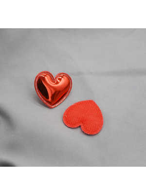 Декоративный элемент (патч)- сердце, красный глянец,3,5*3см,цена за 1 шт