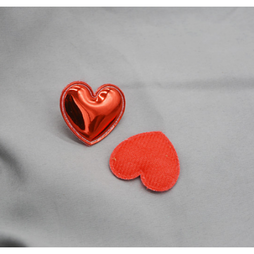 Декоративный элемент (патч)- сердце, красный глянец,3,5*3см,цена за 1 шт