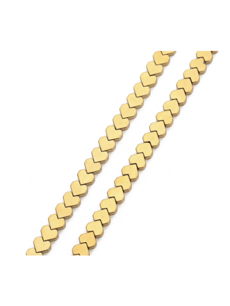 Бусины гематитовые, сердечки, 6 мм (10шт),цв- темное золото