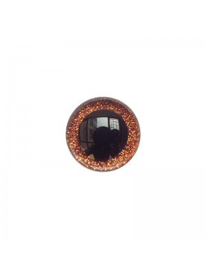 Глазки безопасные,блестящие,цв-тёмно-оранжевые,25 мм,цена за пару