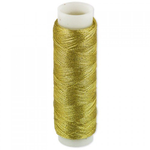 Металлизированная нить. 100% полиэстер-100 м,цв-золото