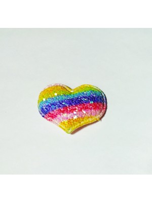 Патч -Сердце радуга №4, размер 4*3см