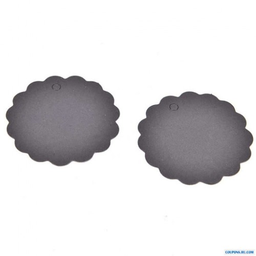 Набор черных круглых(волна)тэгов 50 мм,цена за 10шт