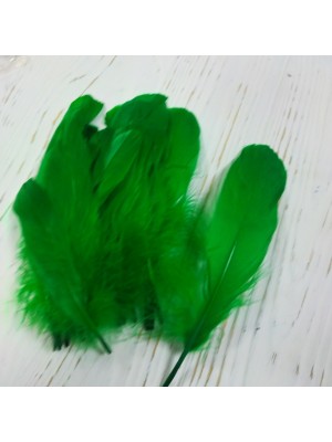 Перья декоративные,цв-зелёные(025).размер 10-15см,цена за 20 шт