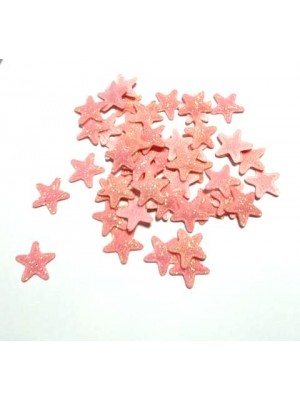 Декоративный элемент(патч маленький)-звезда розовый-теплый  глиттер,1,8см