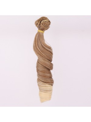 Трессы-локон (волосы для кукол) -15 см-мелированные со светлыми кончиками