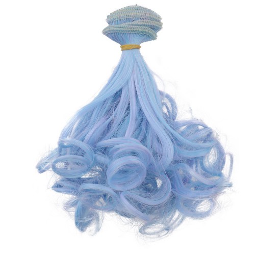 Трессы-кудри (волосы для кукол) ,голубые, 15 см