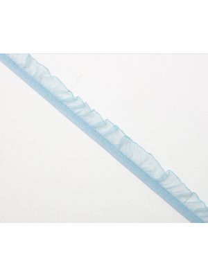 Резинка-рюш ,голубая-прозрачная, 15 мм,цена за 1 метр